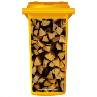 Stack Of Chopped Fire Wood Wheelie Bin Sticker Panel